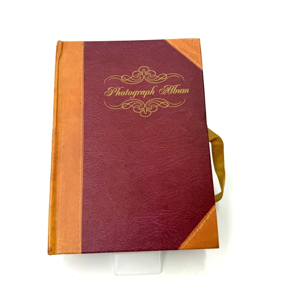 Vintage Style/Inspired Burgundy Faux Leather Oval Photo Album Book